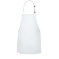 F33 Signature White No Pocket Bib Apron w/ Neck Adjustment